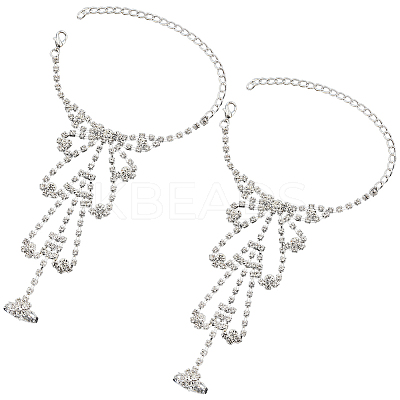 2Pcs Crystal Rhinestone Tennis Ring Bracelet BJEW-CN0001-17C-1