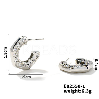 Copper Geometric Micro Zircon Stud Earrings KI5789-1-1