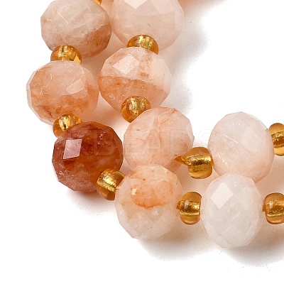 Natural Red Hematoid Quartz/Ferruginous Quartz Beads Strands G-D105-B07-1