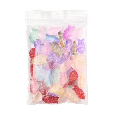 50Pcs Transparent Spray Painted Glass Beads GLAA-FS0002-06E-1