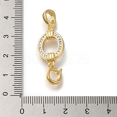 Brass Micro Pave Clear Cubic Zirconia Fold Over Clasps KK-H480-33G-1