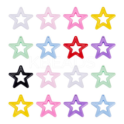 40Pcs Opaque Acrylic Pendants MACR-TA0002-84-1