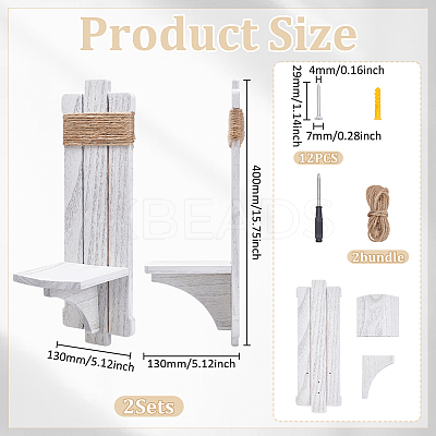 2Pcs Wood Wall-mounted Holder AJEW-WH0596-505A-1-1