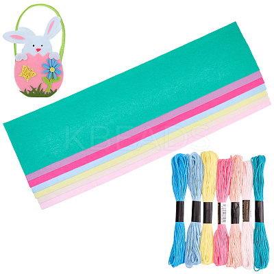 7Pcs 7 Colors Non-woven Felt Fabric DIY-CP0012-69E-1