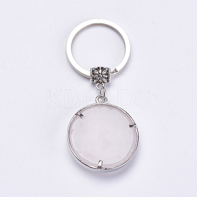 Natural Rose Quartz Keychain KEYC-G043-B10-1