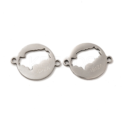 Tarnish Resistant 201 Stainless Steel Connector Charms STAS-K251-007S-1