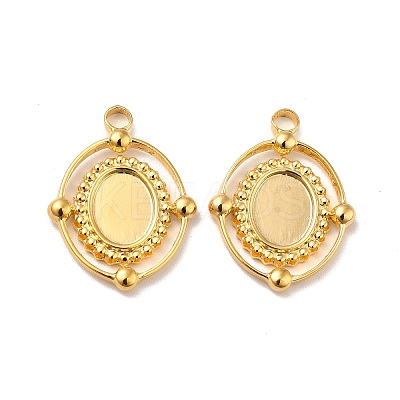 Ion Plating(IP) 304 Stainless Steel Pendant Cabochon Settings STAS-I197-005G-1