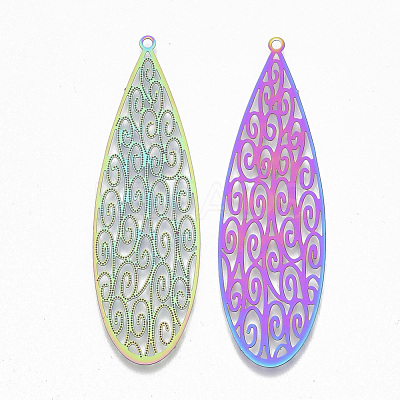 Ion Plating(IP) 304 Stainless Steel Filigree Big Pendants STAS-S108-81-1