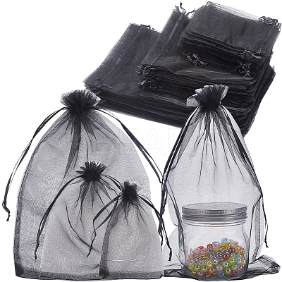 100pcs 3 Styles Large Organza Pouches Portable Shoes Bag Travel Storage Drawstring Bags OP-SP0001-04-1