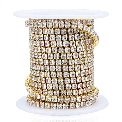 Square Cubic Zirconia Strass Chains CHC-N020-07-1
