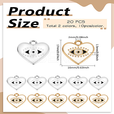 20Pcs 2 Colors UV Plating Alloy Enamel Pendants ENAM-LP0001-75-1