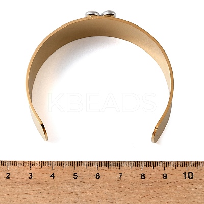 Two Tone 304 Stainless Steel Cuff Bangles BJEW-D465-05A-GP-1