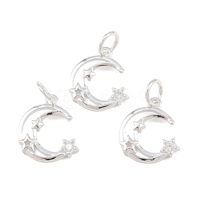 925 Sterling Silver Pave Clear Cubic Zirconia Charms STER-A049-08A-S-1