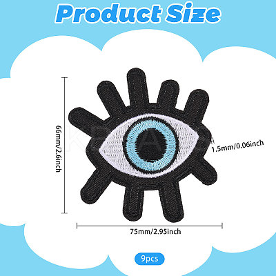 9Pcs Computerized Embroidery Cloth Patches PATC-FH0001-28A-1