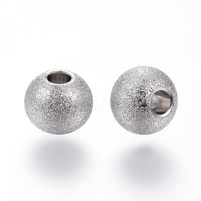 Tarnish Resistant 201 Stainless Steel Textured Beads STAS-P108-05P-1