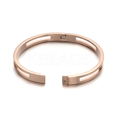 Ion Plating(IP) 304 Stainless Steel Bangles BJEW-E277-29B-RG-1