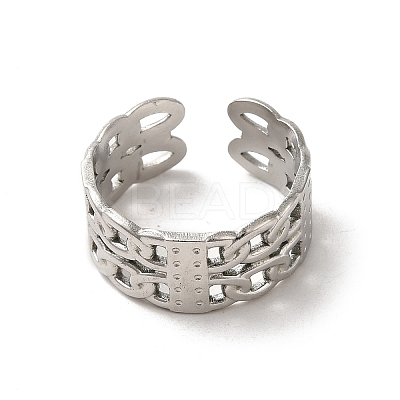 Non-Tarnish 201 Stainless Steel Finger Rings RJEW-H223-02P-09-1