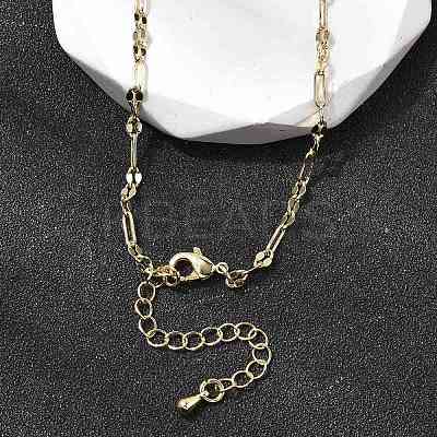 2.8MM Brass Oval Link Chain Necklaces  for Women NJEW-F355-03G-1