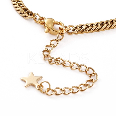 PVD Vacuum Plating 304 Stainless Steel Diamond Cut Curb Chains Bracelet Makings AJEW-JB00878-1