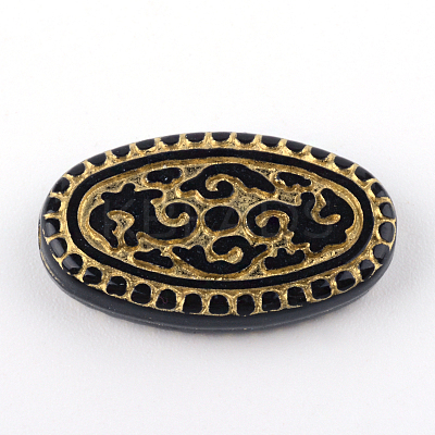 Oval Plating Acrylic Beads PACR-Q102-63B-1