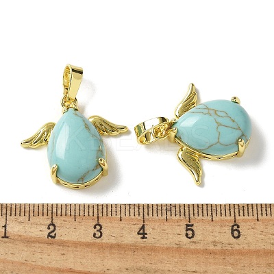 Synthetic Turquoise Pendants KK-F888-01G-22-1