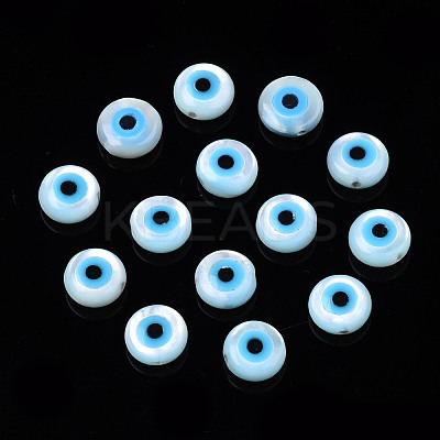 Natural White Shell Mother of Pearl Shell Beads SSHEL-N034-51C-01-1
