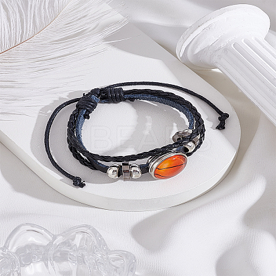 1Pc Sport Theme Cowhide Multi-strabd Bracelets BJEW-LP0003-50B-1