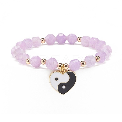 Natural Lavender Amethyst Stretch Bracelet BJEW-JB08525-05-1