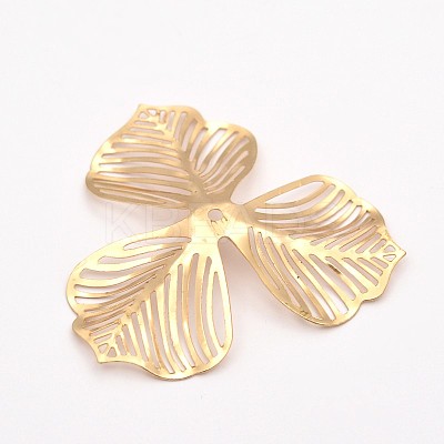 3-Petal Flower Rack Plating Iron Bead Caps LS-X-IFIN-D071-1