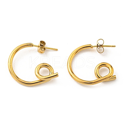 PVD Vacuum Plating 304 Stainless Steel Twist Knot Stud Earrings for Women EJEW-F319-09G-1