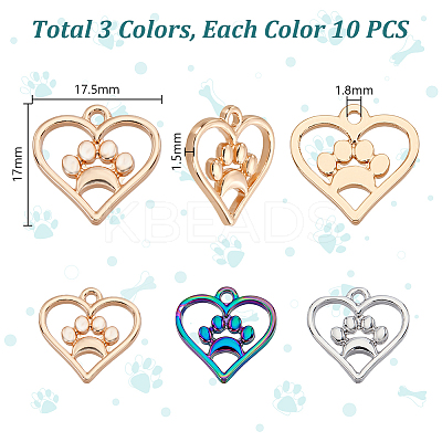 30Pcs 3 Colors Alloy Pendants FIND-GA0005-50-1