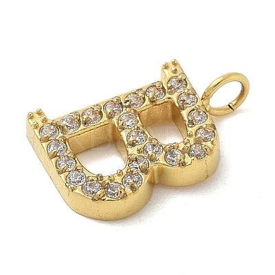 Ion Plating(IP) 304 Stainless Steel Micro Pave Cubic Zirconia Pendants STAS-Z107-03G-02-1
