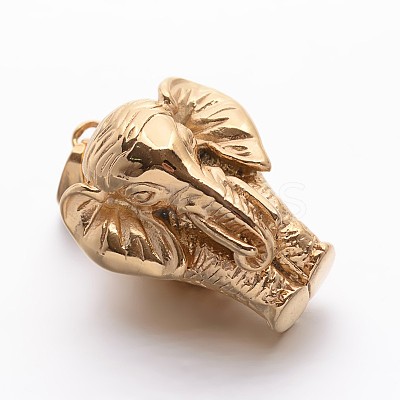 304 Stainless Steel Elephant Pendants STAS-E094-09G-1