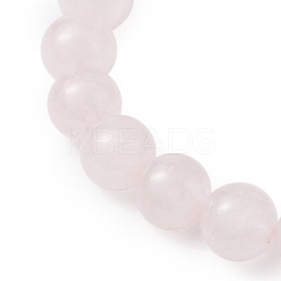 Natural Rose Quartz Beaded Stretch Bracelets for Women BJEW-JB11095-06-1