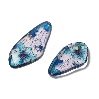 4Pcs Transparent Epoxy Resin Butterfly Wings Pendants RESI-C057-07A-1