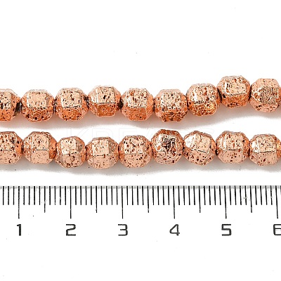 Electroplated Natural Lava Rock Beads Strands G-I360-N01-03-1