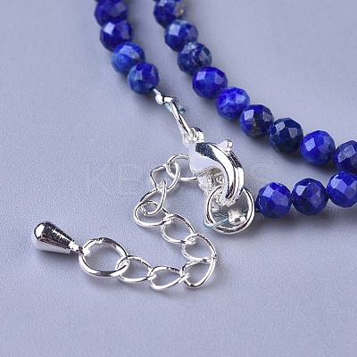 Natural Lapis Lazuli Beaded Necklaces NJEW-K114-A-A06-1