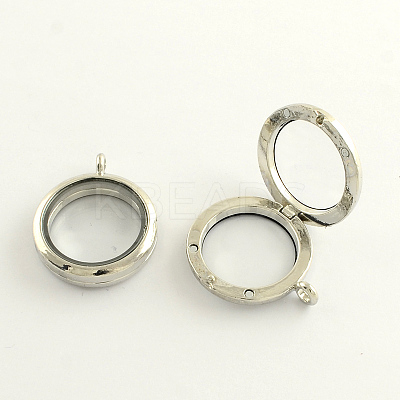 Alloy Photo Frame Living Memory Floating Locket Pendants X-PALLOY-Q301-01-1