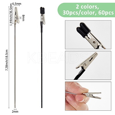 60Pcs 2 Colors Iron Cisture Alligator Clamp Clips AJEW-FH0006-19-1
