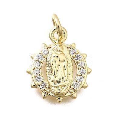 Brass Micro Pave Cubic Zirconia Pendants KK-P336-04B-G-1