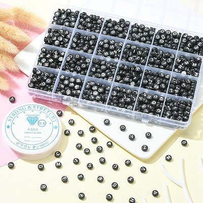 1200Pcs DIY Acrylic Bead Stretch Bracelets Kits for Children's Day DIY-YW0001-88B-1