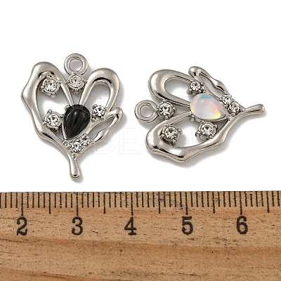 Rack Plating Alloy Rhinestone Pendants PALLOY-F312-24P-1