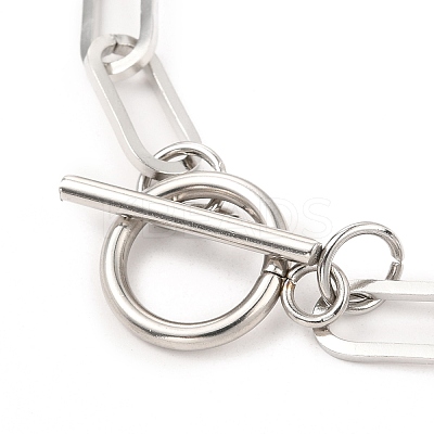 Tarnish Resistant Unisex 304 Stainless Steel Paperclip Chain Bracelets LS-BJEW-H541-03A-P-1