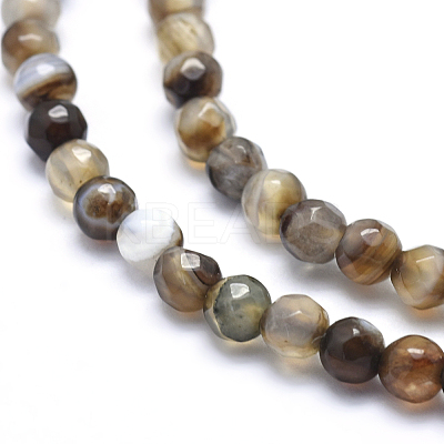 Natural Striped Agate/Banded Agate Beads G-J371-14-6mm-1