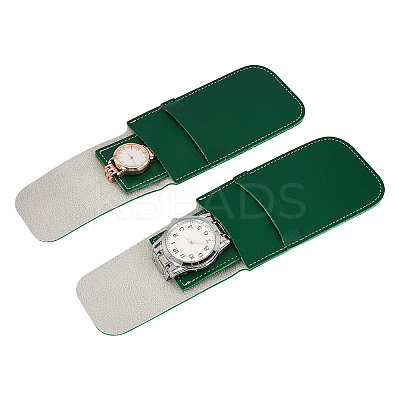 2Pcs Rectangle PU Imitation Leather Single Watch Storage Bag AJEW-GO0001-85C-1