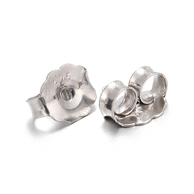 Anti-Tarnish Rhodium Plated Sterling Silver Ear Nuts X-STER-E041-11B-1