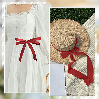 2Pcs Ribbon Long Bow Tie for Women AJEW-SP0003-50B-1