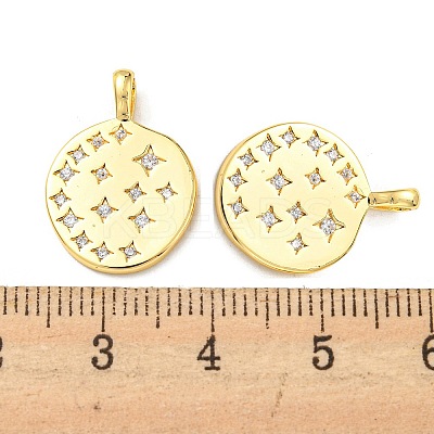 Brass Micro Pave Cubic Zirconia Pendants X-KK-Q809-06G-1