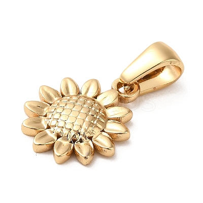 304 Stainless Steel Sunflower Charms LS-STAS-L272-009G-1