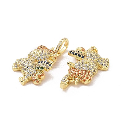 Brass Micro Pave Cubic Zirconia Pendants ZIRC-I063-11G-1